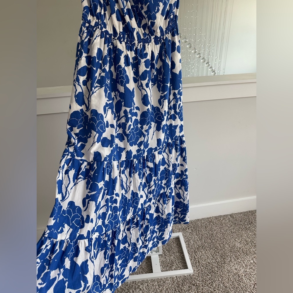 Tuckernuck Hyacinth House Blue and White Floral One Shoulder Dress - Picture 7 of 9